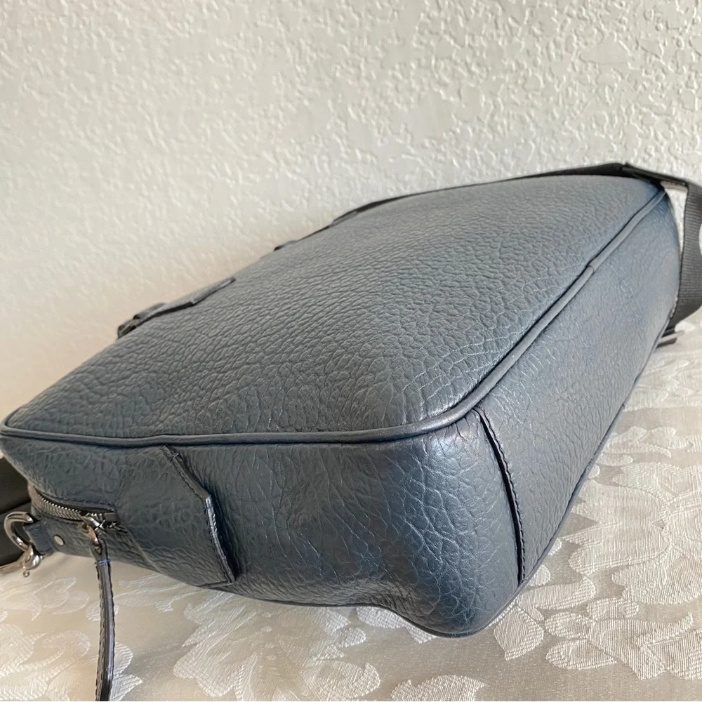 Burberry navy leather laptop bag